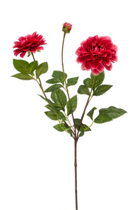 Dalia artificial - 1 tallo con 3 flores - rojo fucsia